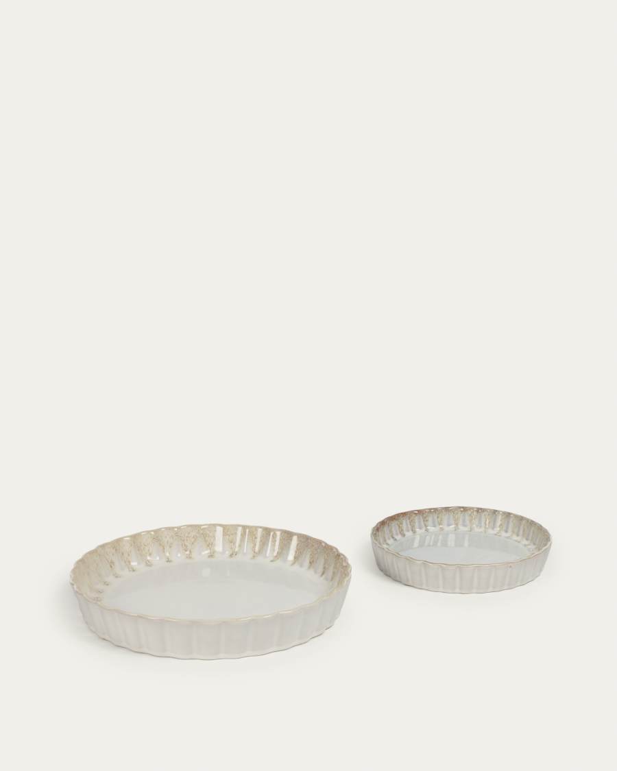 Lot de 2 plats à tarte Sheilyn beige Ø 19 cm / Ø 27 cm