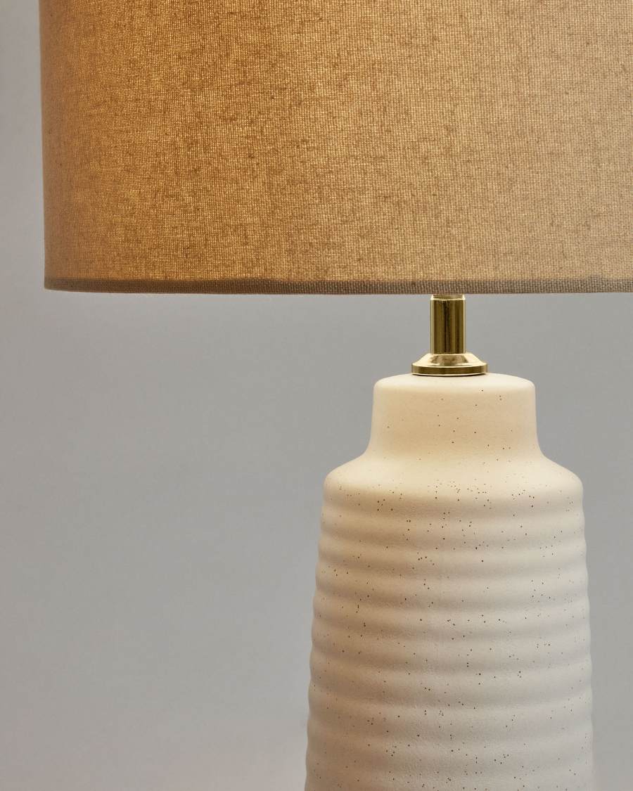 Mijal ceramic table lamp with a white finish