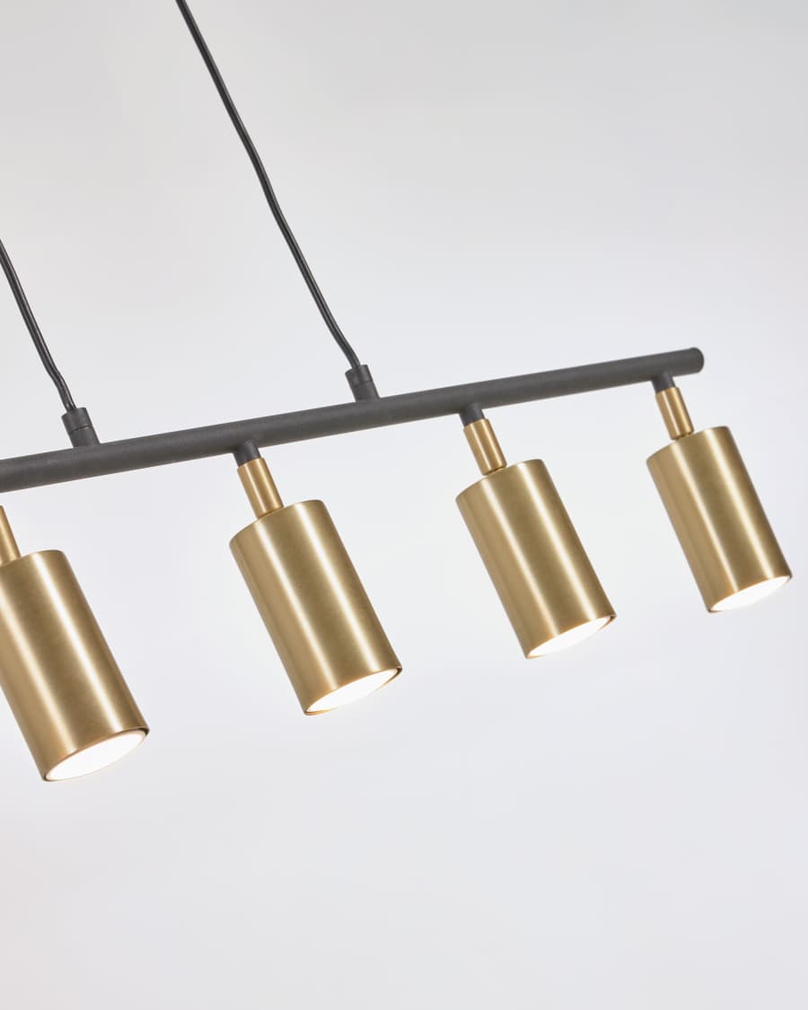 Suspension Mirela en métal finition laiton et noir