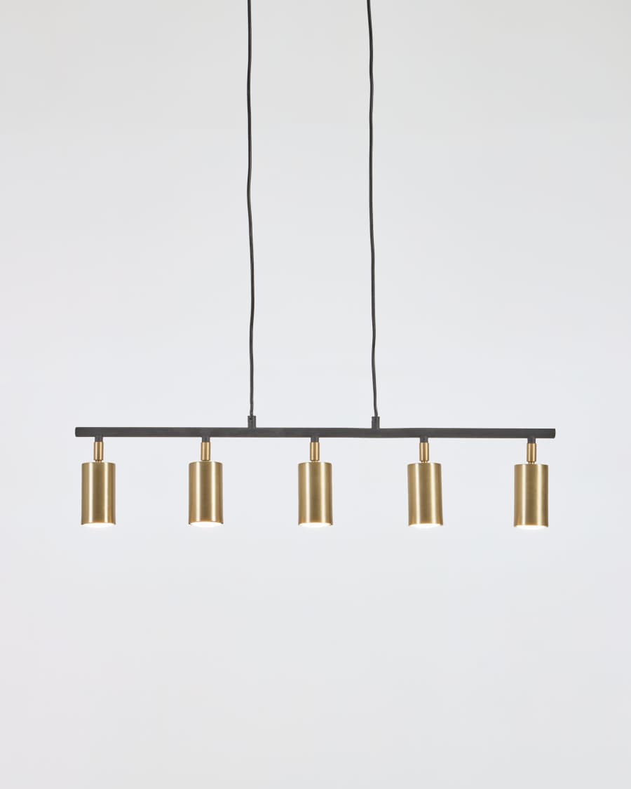 Suspension Mirela en métal finition laiton et noir