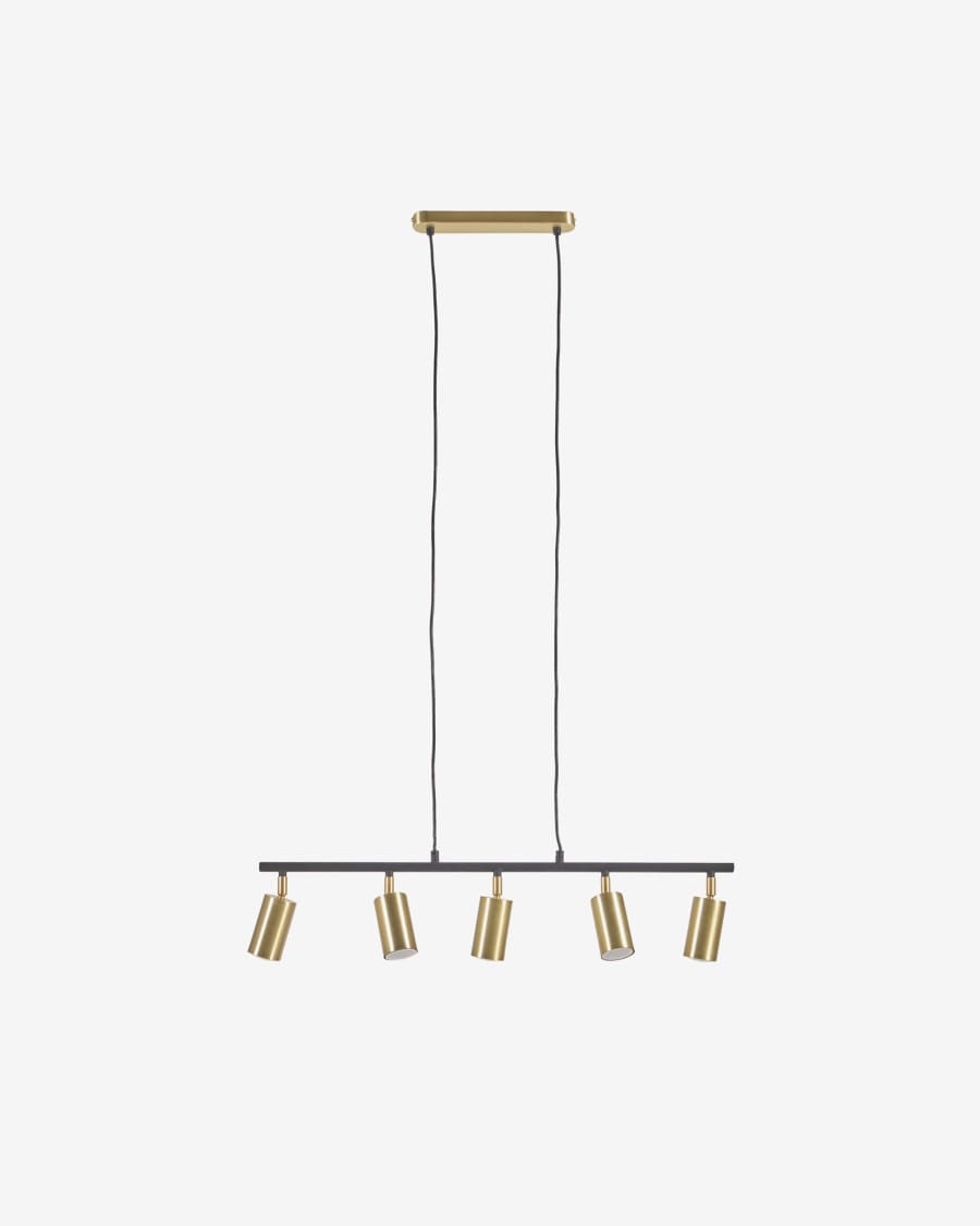 Suspension Mirela en métal finition laiton et noir