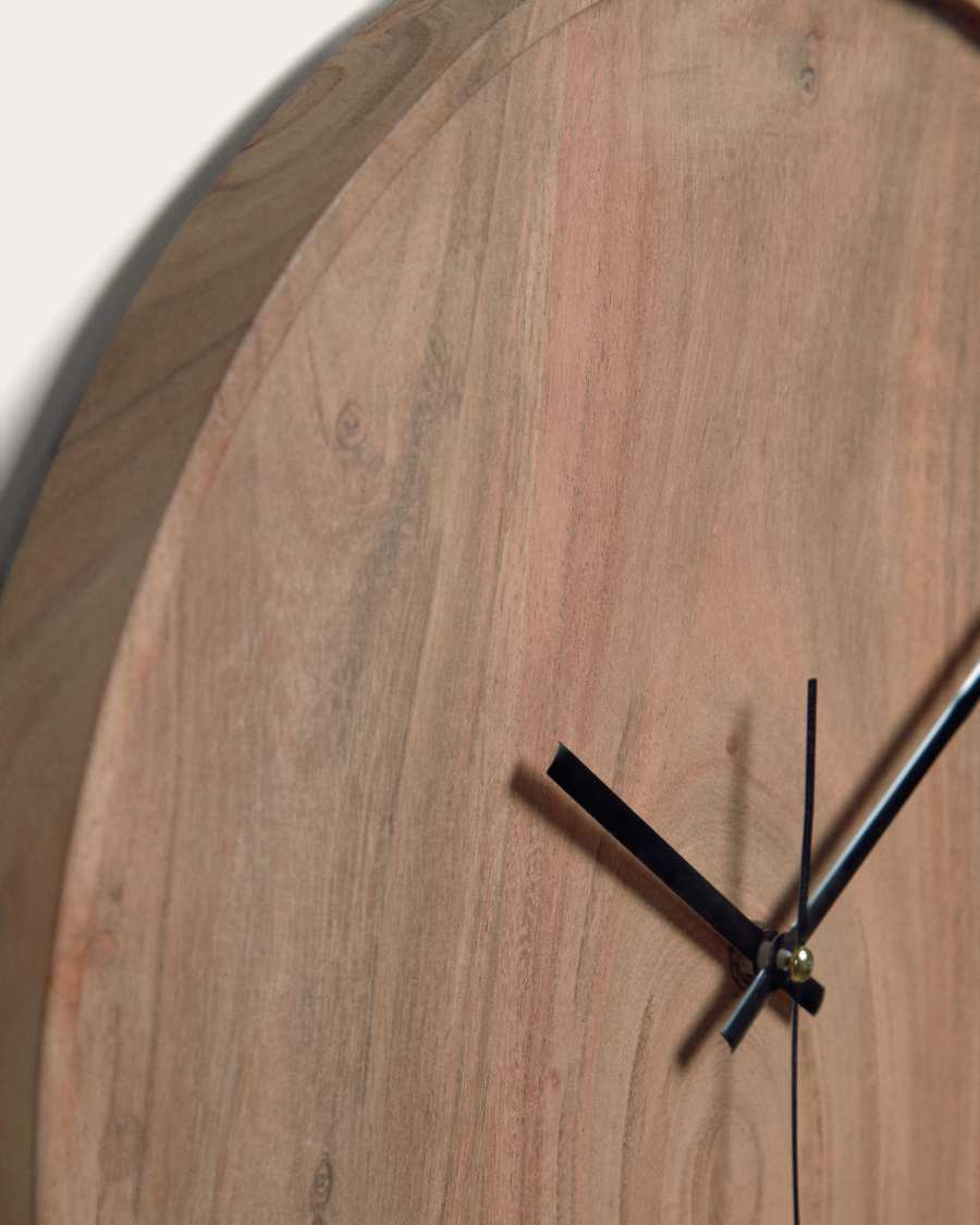 Zakie round wall clock in solid acacia wood with natural finish Ø 30 cm
