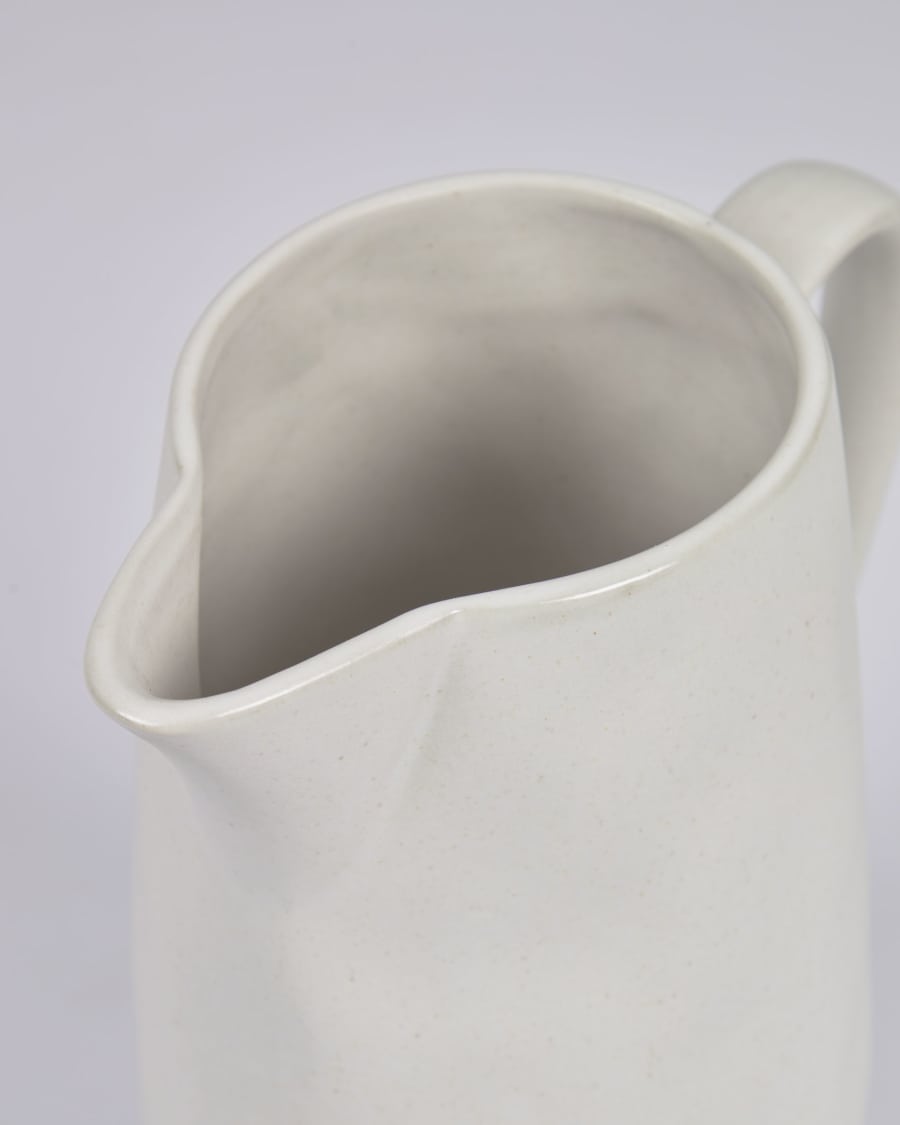Ryba milk jug in white and brown ceramic