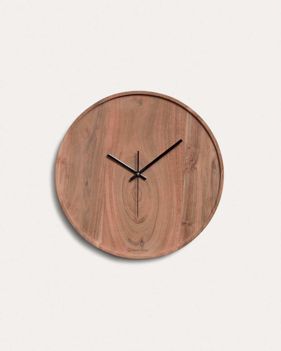 Zakie round wall clock in solid acacia wood with natural finish Ø 30 cm
