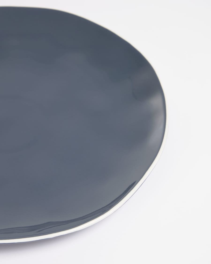 Pontis flat plate in blue porcelain