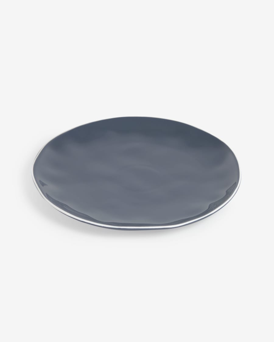 Pontis flat plate in blue porcelain