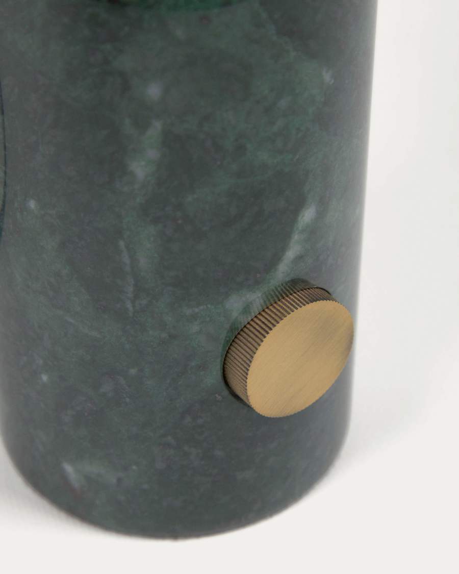 Lonela table lamp in marble with green finish UK adapter