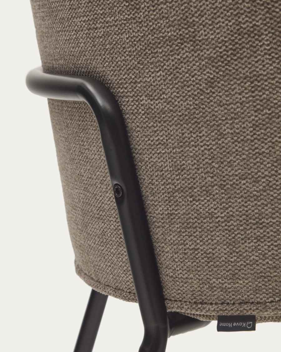Yunia chair in brown with steel legs in a painted black finish FSC 100%