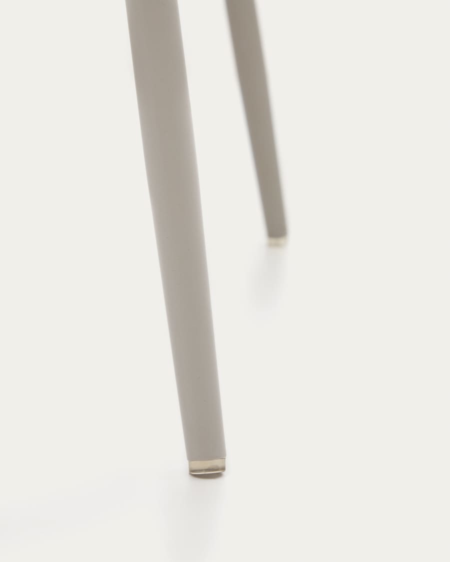 Yunia chair in beige wide seam corduroy with steel legs in a powder coated beige finish FSC 100%