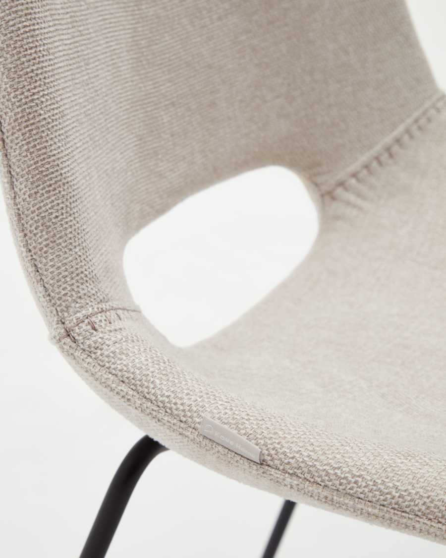 Zahara chair in beige with steel legs in a black finish FSC 100%