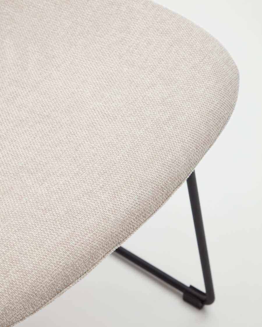 Zahara chair in beige with steel legs in a black finish FSC 100%