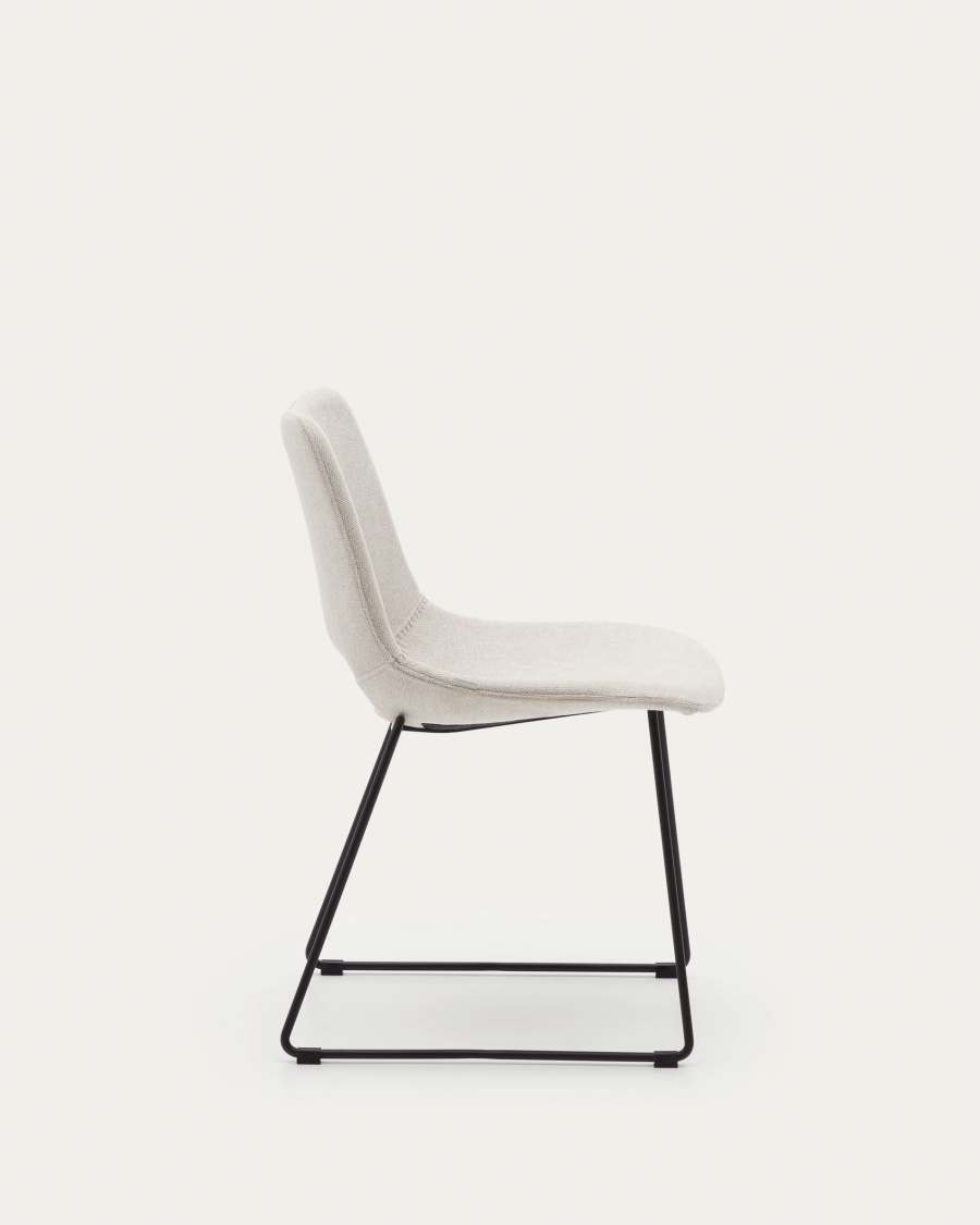 Zahara chair in beige with steel legs in a black finish FSC 100%