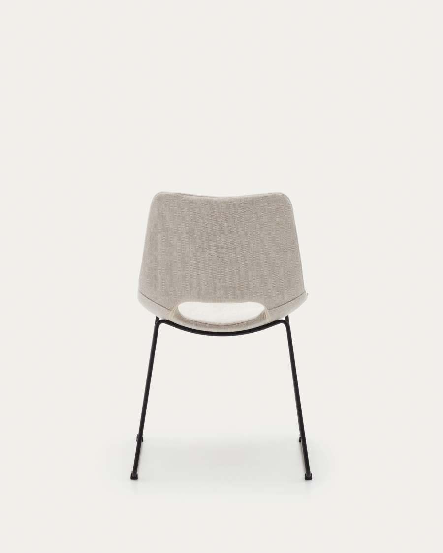 Zahara chair in beige with steel legs in a black finish FSC 100%