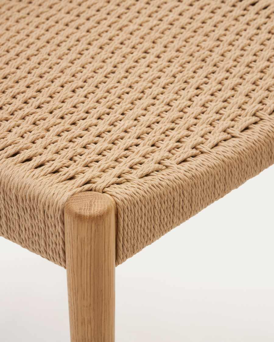Chaise Analy en bois de chêne avec finition naturelle et siège en corde FSC 100 %