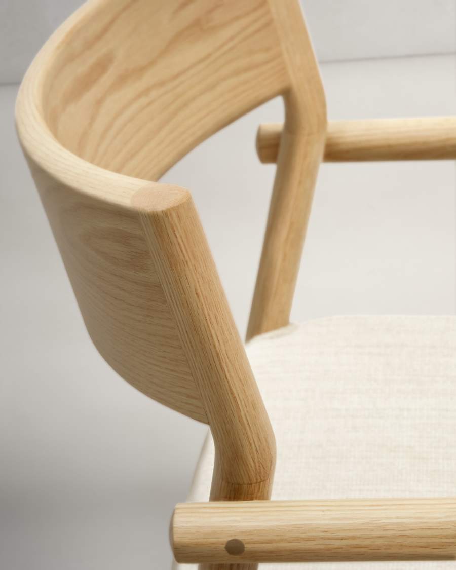 Falconera chair with a removable cover in solid oak wood with natural finish FSC Mix Credit