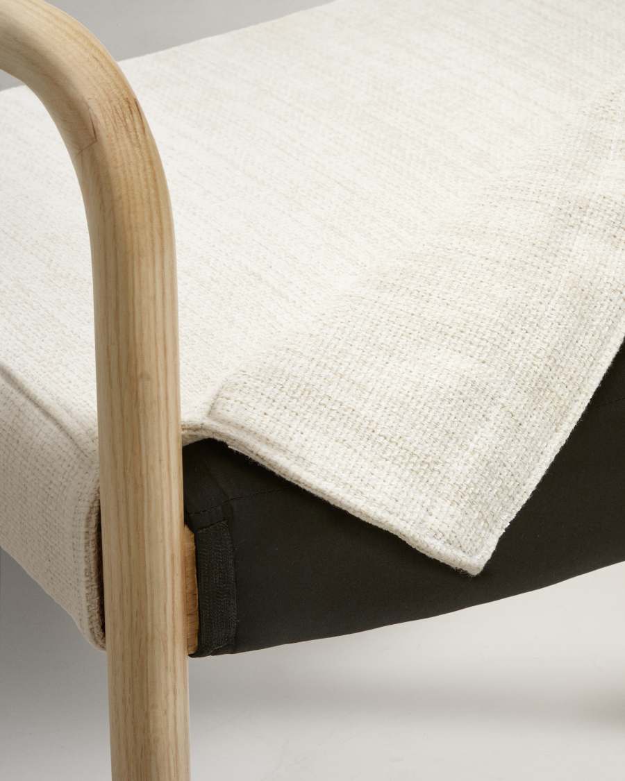 Falconera chair with a removable cover in solid oak wood with natural finish FSC Mix Credit