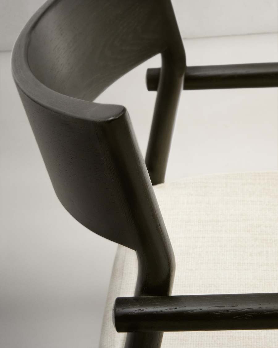 Falconera chair with a removable cover in solid oak wood with black finish FSC Mix Credit