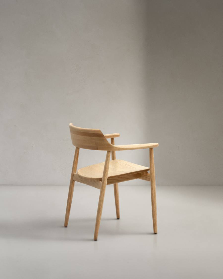 Fondes chair in solid oak wood with natural finish FSC Mix Credit