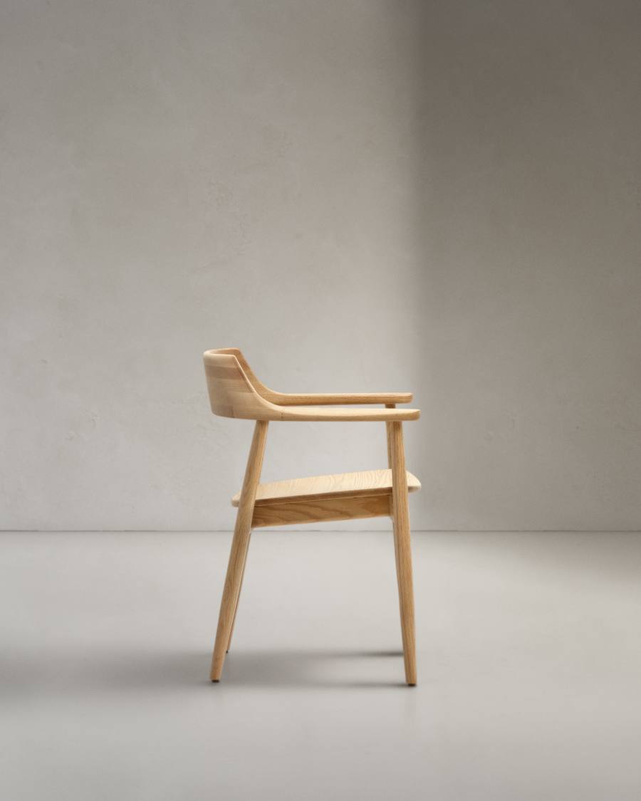 Fondes chair in solid oak wood with natural finish FSC Mix Credit