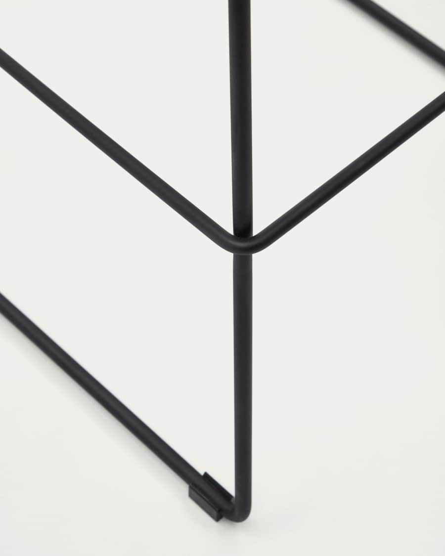 Zahara beige stool with steel in a black finish, height 76 cm FSC 100%