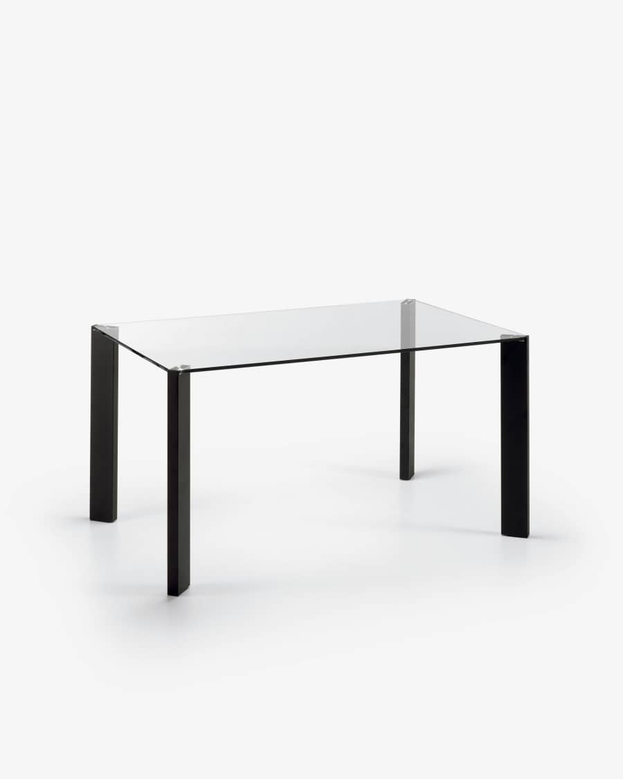 Mesa Spot 140x90 cm, negro y cristal