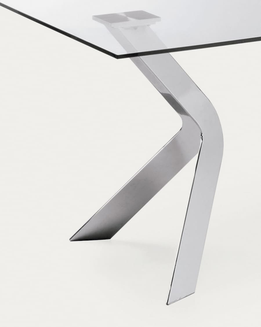 Westport Tisch aus Glas und Stahlbeine verchromt 150 x 90 cm