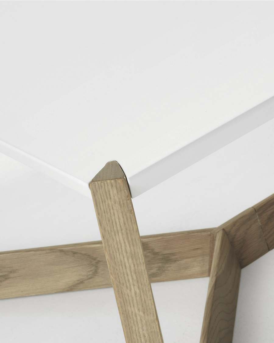 Table basse Quatro blanc et chene 120 x 60 cm