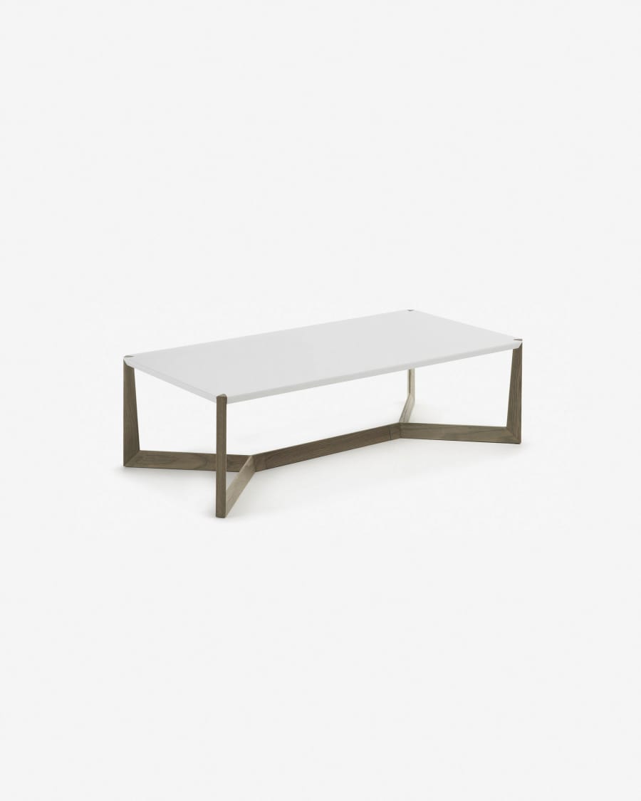 Table basse Quatro blanc et chene 120 x 60 cm