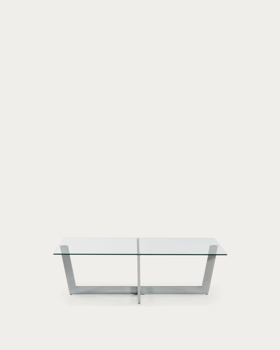 Transparent grass Plam coffee table 120 x 70 cm