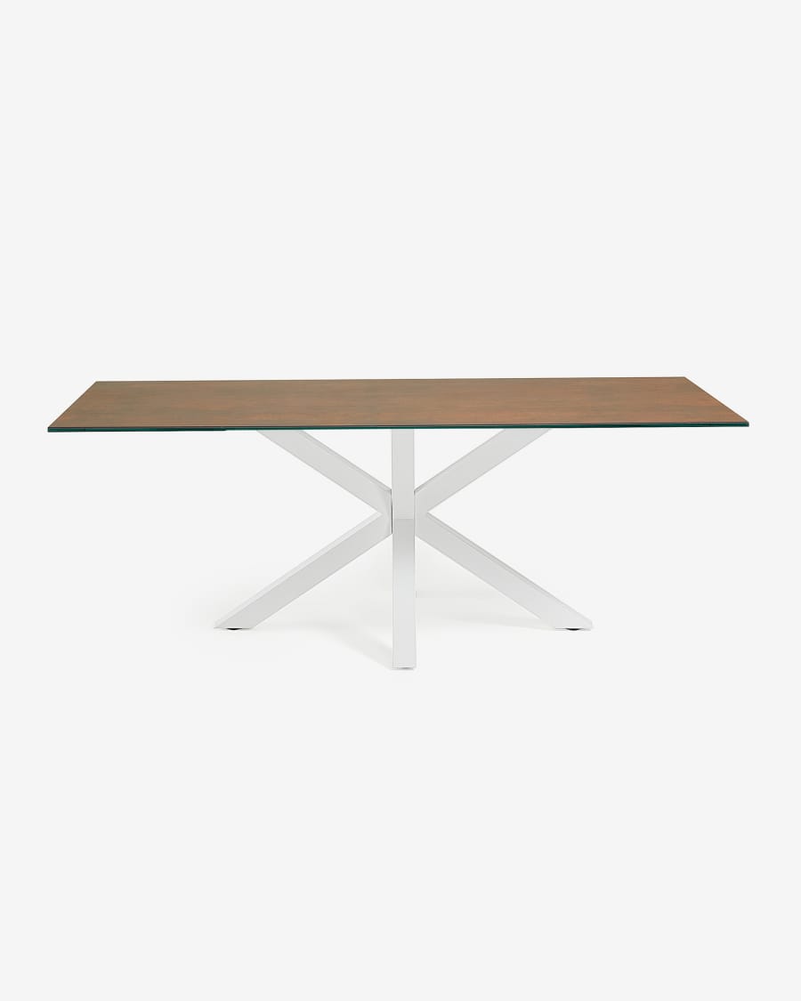 Argo table 180 x 100 cm white Porcelain Iron Corten