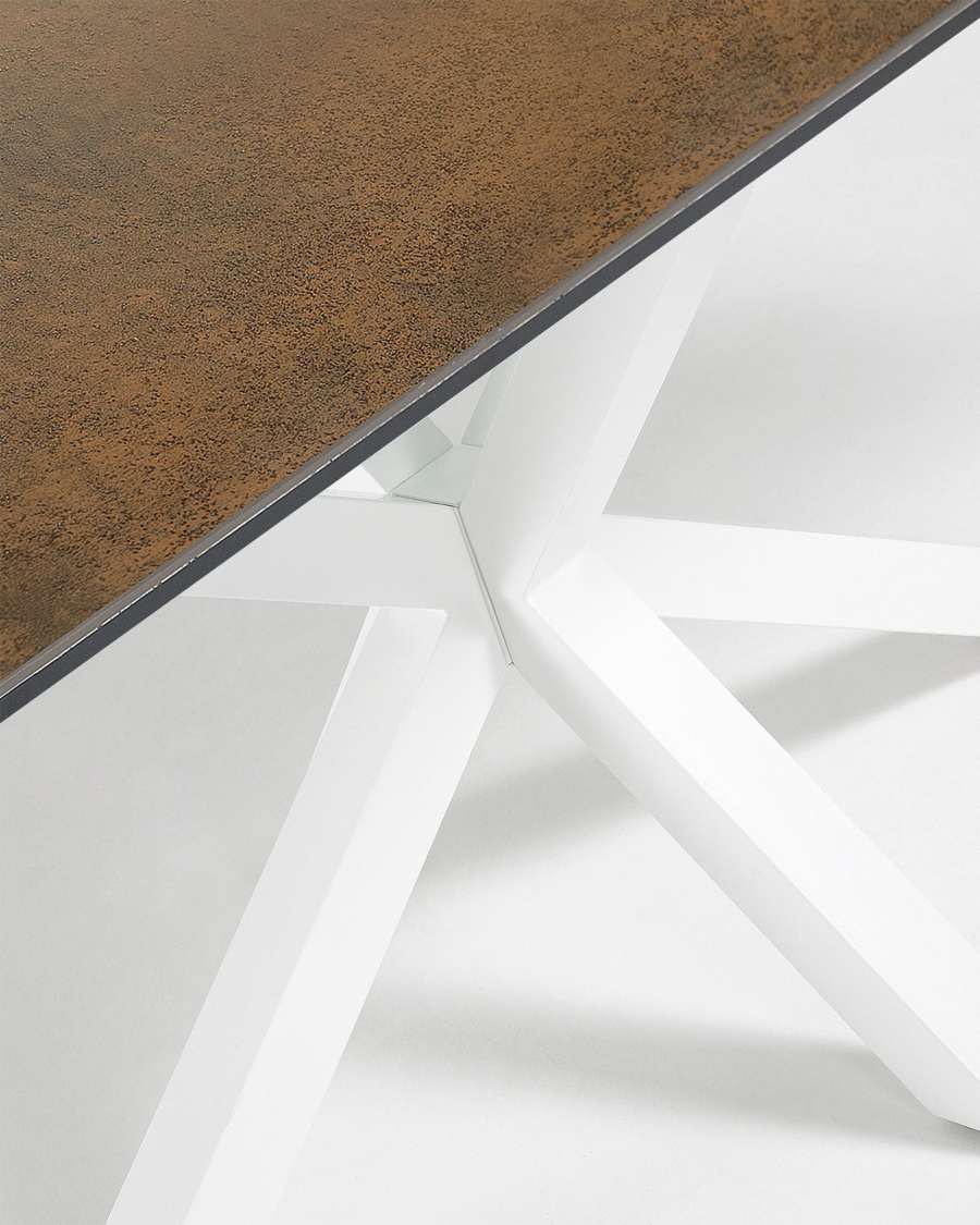 Argo table 180 x 100 cm white Porcelain Iron Corten