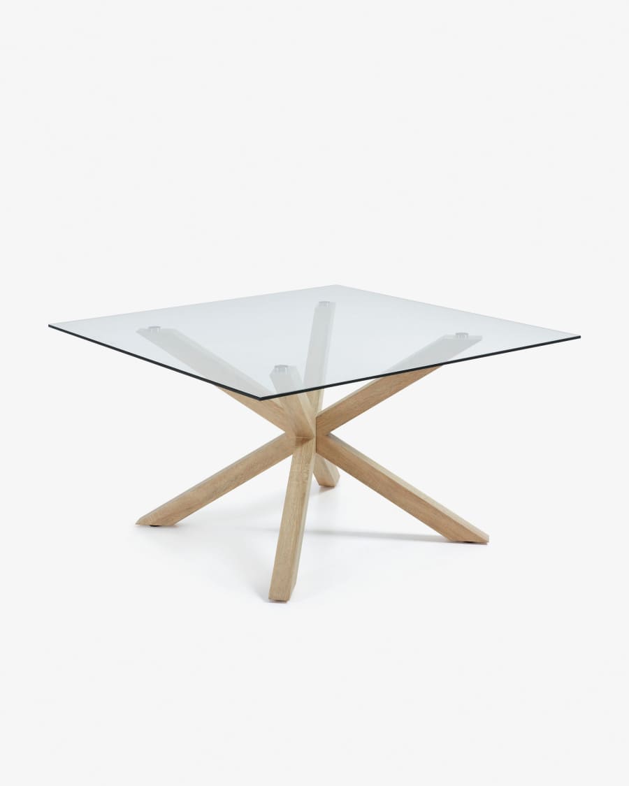 Argo-C table 149 cm glass legs wood effect