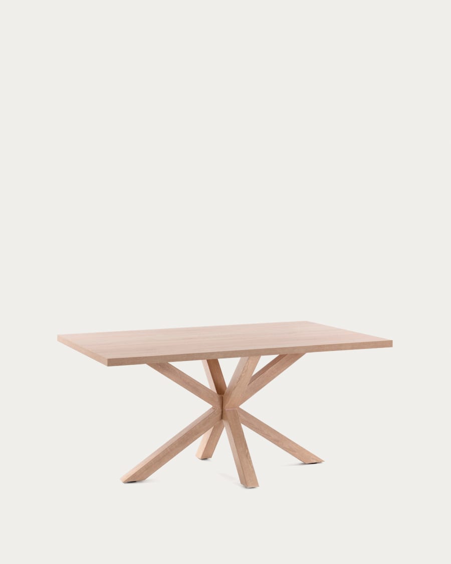 Argo table in melamine with natural finish and wood-effect steel legs 180 x 100 cm