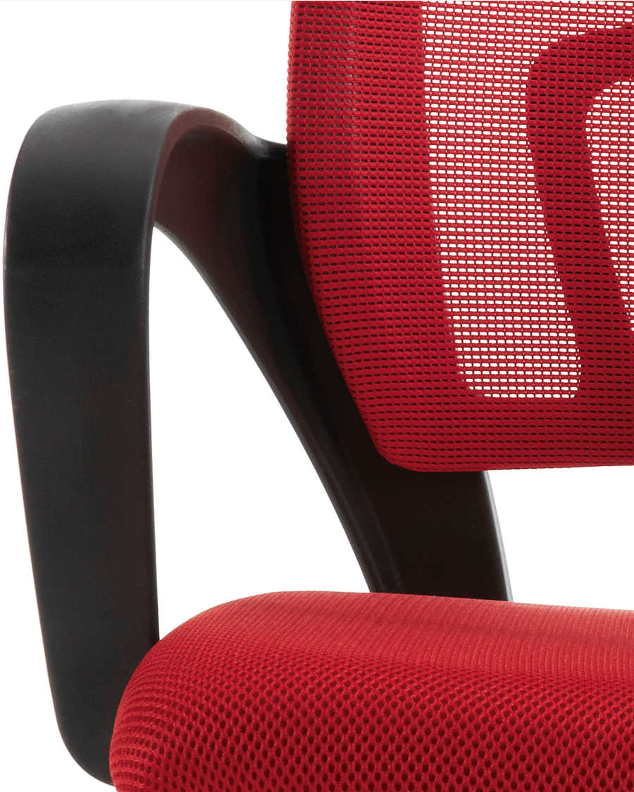 Rail desk chair, red