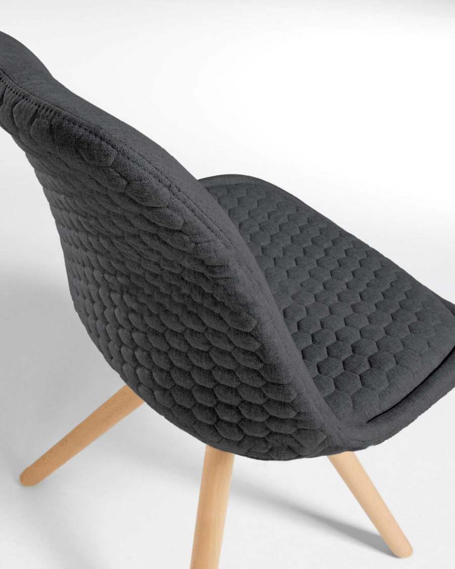 Ralf light grey chair with solid beech legs