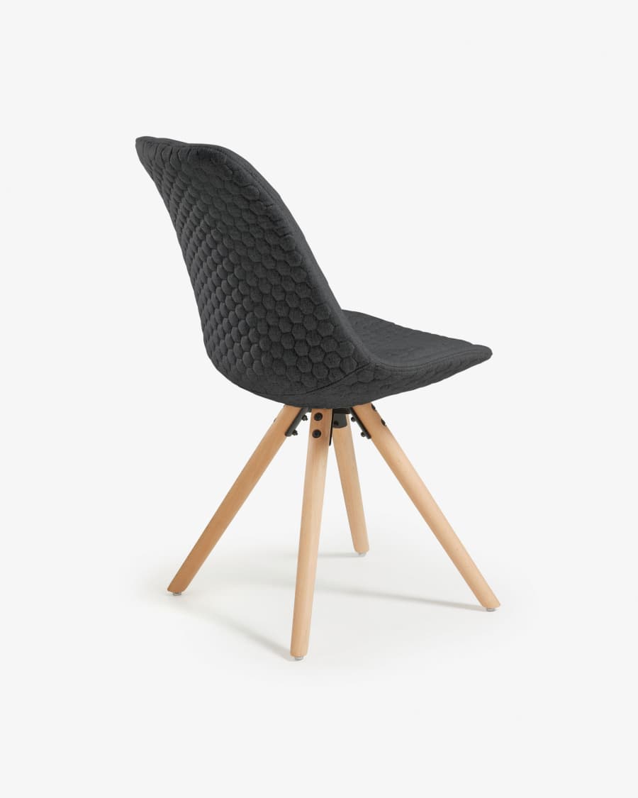 Ralf light grey chair with solid beech legs
