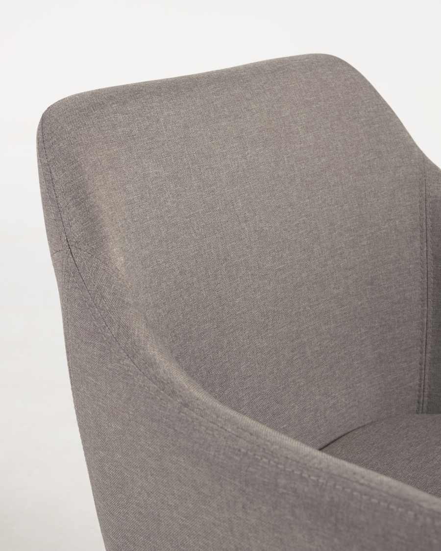 Croft light grey chair with fabric-covered legs