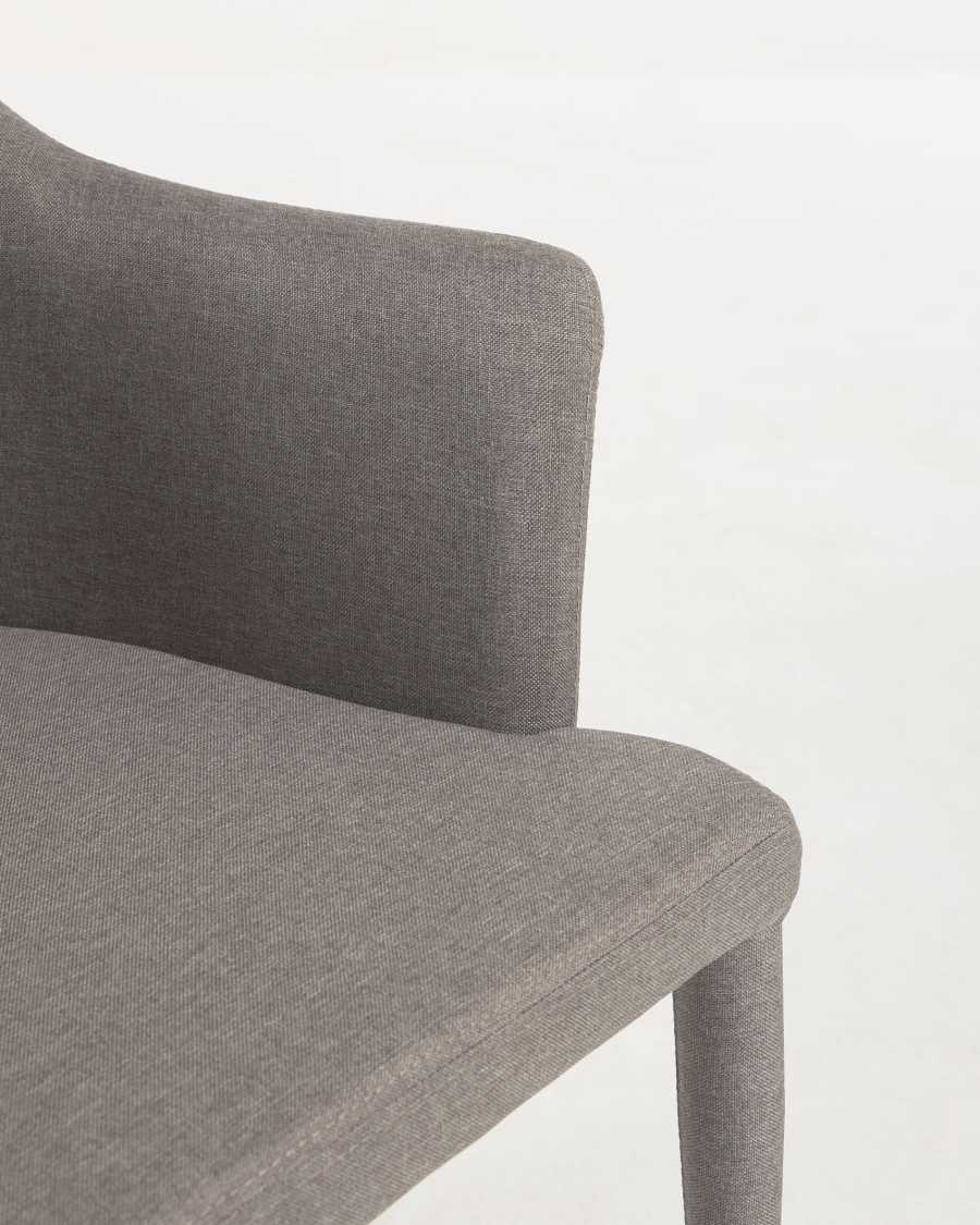 Croft light grey chair with fabric-covered legs
