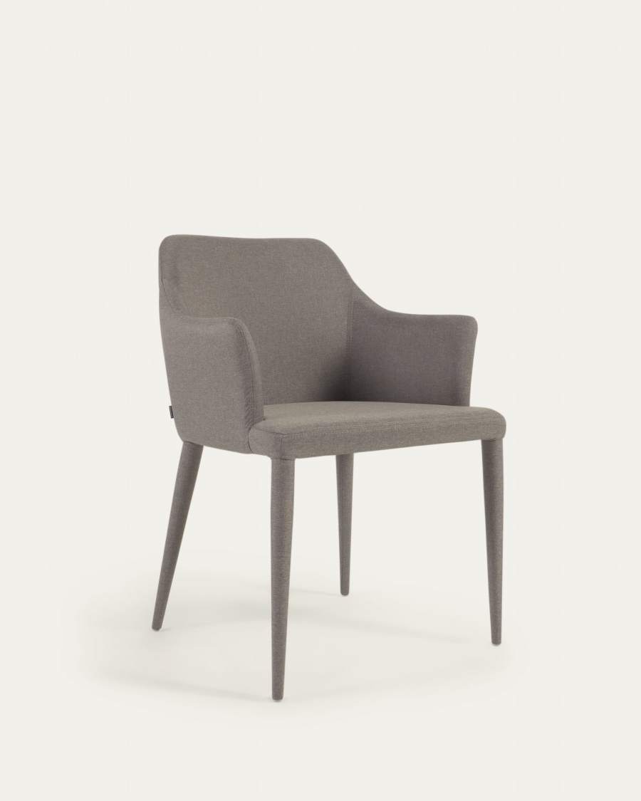Croft light grey chair with fabric-covered legs