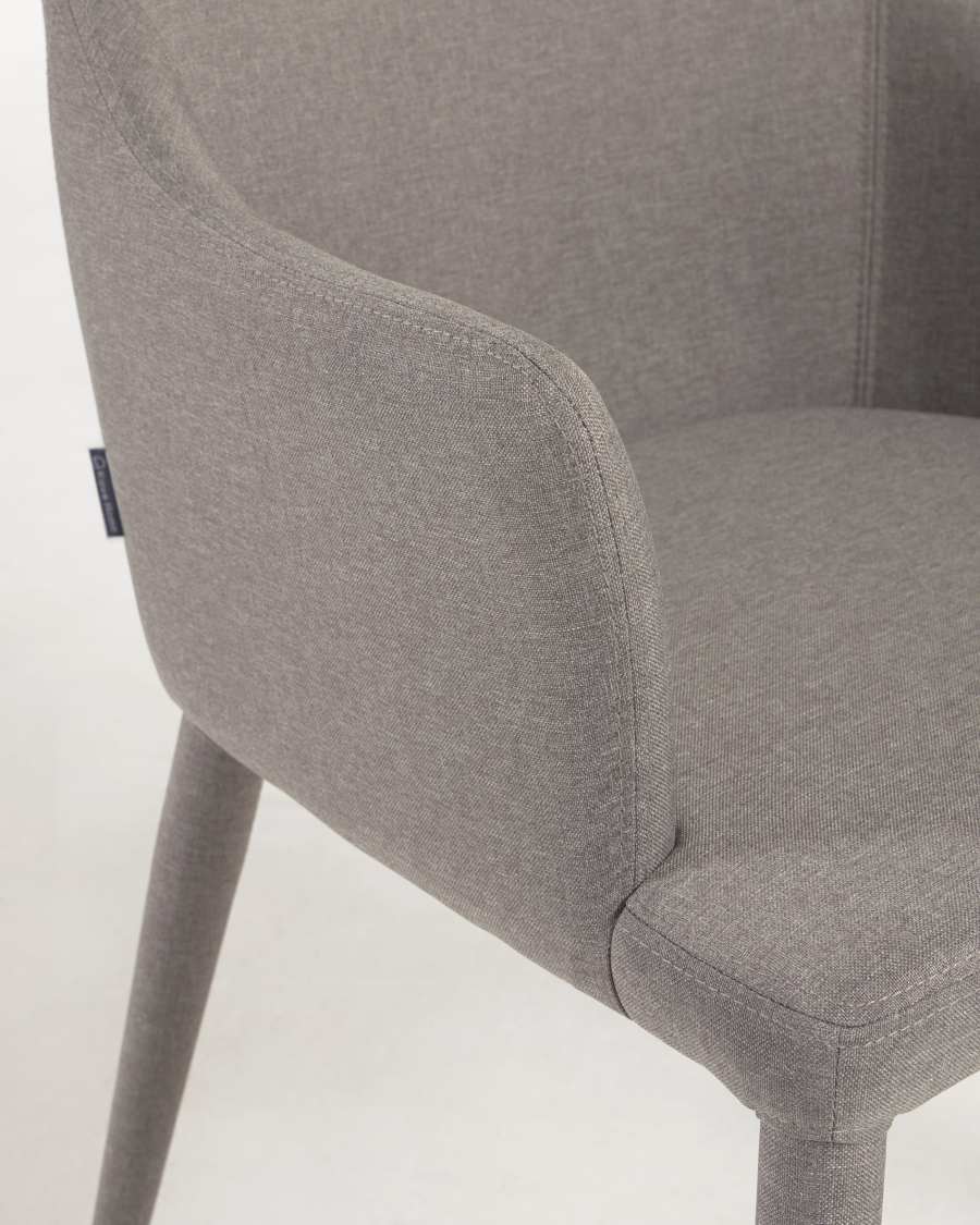 Croft light grey chair with fabric-covered legs