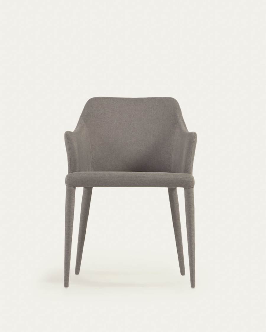 Croft light grey chair with fabric-covered legs