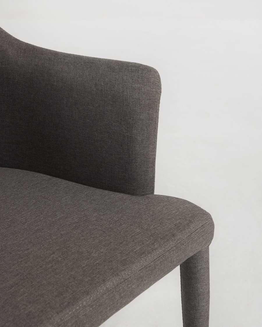 Croft dark grey chair with fabric-covered legs
