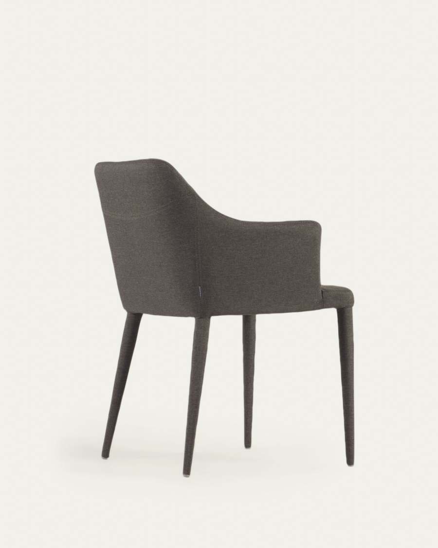 Croft dark grey chair with fabric-covered legs