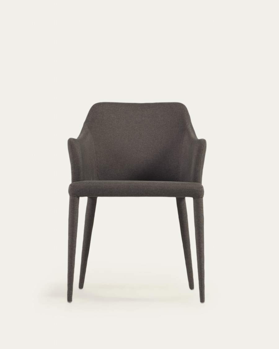 Croft dark grey chair with fabric-covered legs
