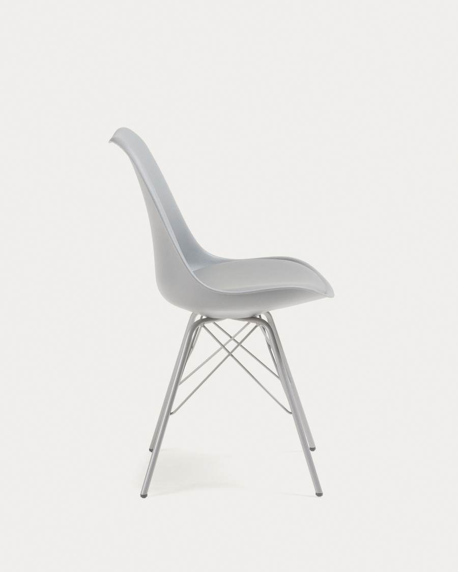 Ralf Stuhl grau mit Metallbeinen
