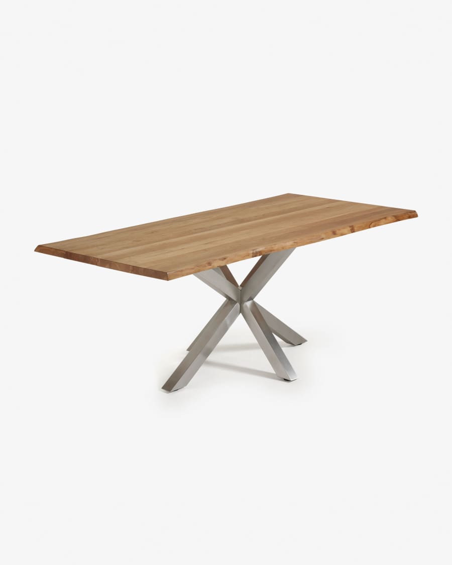 Argo table 220 cm natural oak matt stainless steel legs