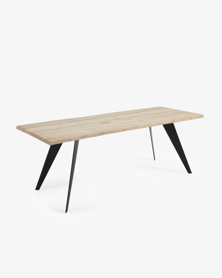 Koda table 220 cm oak bleached black legs