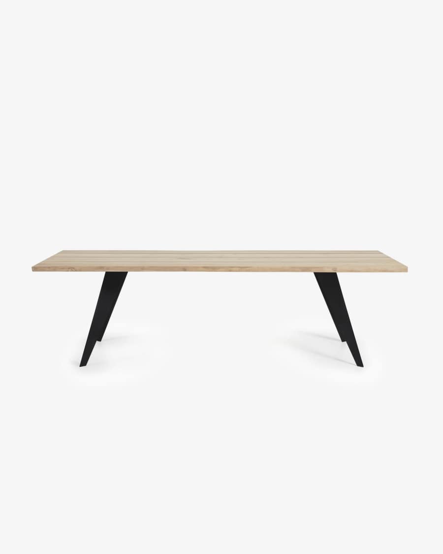 Koda table 220 cm oak bleached black legs