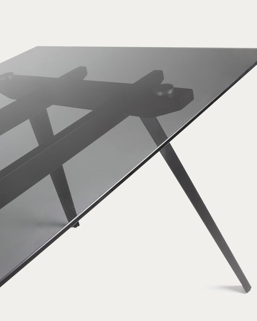Normand table glass black 180 x 100 cm