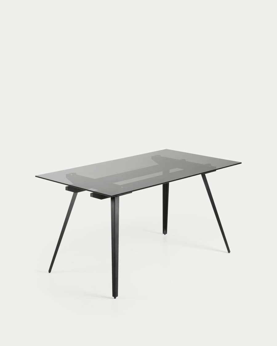 Normand table glass black 180 x 100 cm